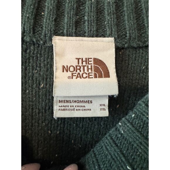 The North Face Crestview Green Crew Wool Blend Speckled Sweater Men's Size XL - Picture 3 of 5